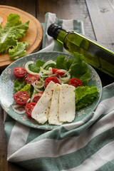 lettuce, tomatoes, onions, cheese and olive oil. Vegetable plateau. 