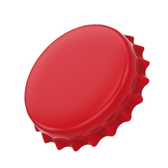 Blank red bottlecap isolated on white background.