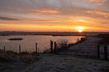 Sunrise over Southport Marshland