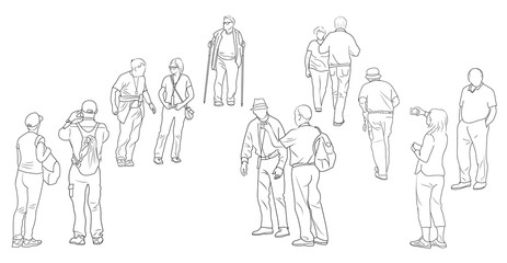 sketch of a group of people