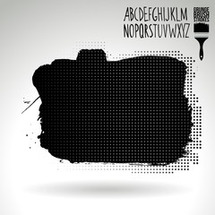 Black brush stroke and texture. Grunge vector abstract hand - painted element. Underline and border design.