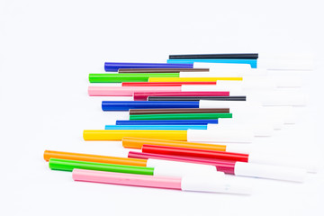 drawing Coloring pens isolated on white background