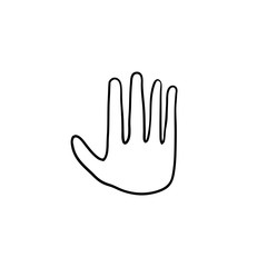 Fototapeta premium hand palm icon illustration with hand drawn doodle style vector isolated