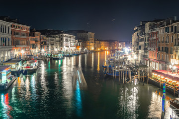 Venice's Grand Canal by night