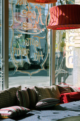 The window of the cafe from the premises