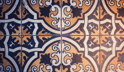Old tiles in vintage cafe - Warsaw, Poland