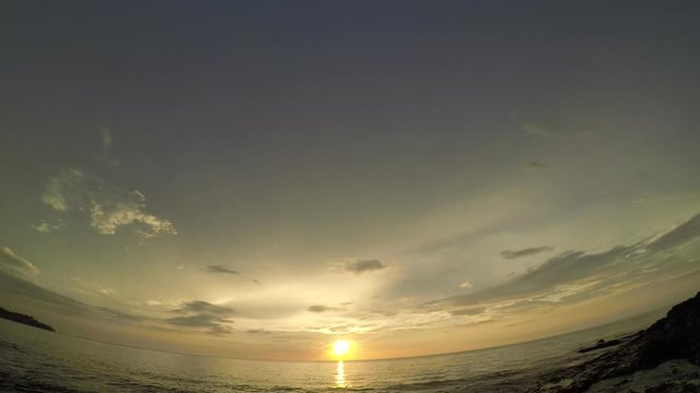 Sunset and ocean time lapse video