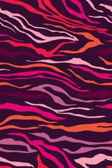 vector seamless zebra skin pattern. Horizontal lines.  © seninaekaterina