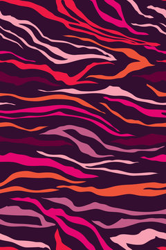 vector seamless zebra skin pattern. Horizontal lines. 