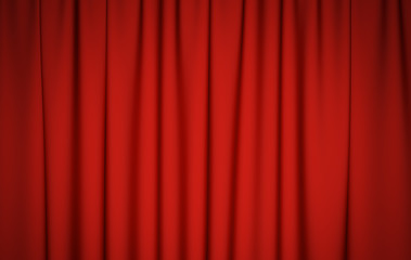 Closed red theater curtain background