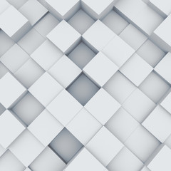 Abstract white 3D cubes background