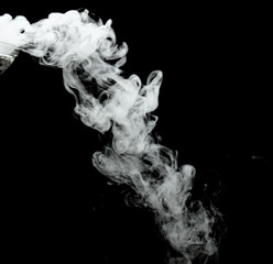 Dry ice smoke Floating in the air, black background