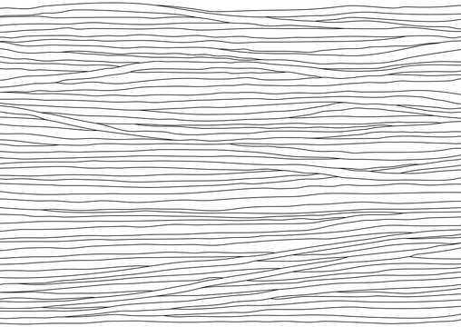 Striped Black And White Background With Hand Drawn Lines. Abstract Vector Illustration.