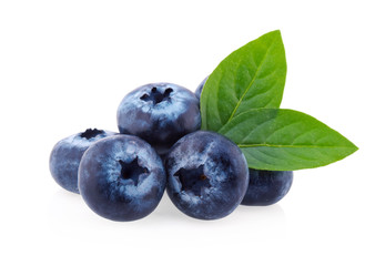 Blueberries isolated on white background