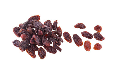 Raisins isolated on white background