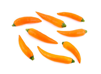 Yellow chili pepper isolated on white background