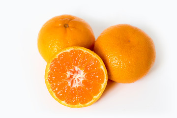 tangerine or mandarin fruit isolated on white background cutout