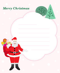 Vector illustration of note paper design for Christmas.