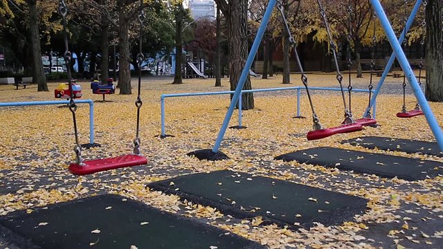 Empty swing in Tokyo autumn