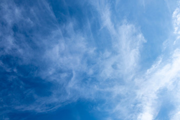 Blue sky and clouds on a clear day and good weather in the morning, fluffy and soft white clouds