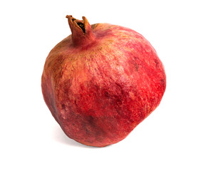 Ripe pomegranate fruit isolated on white background cutout