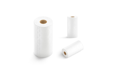 Blank white paper towel mockup set, different views