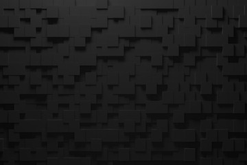 square digitally generated image of blue light and stripes moving fast over black background