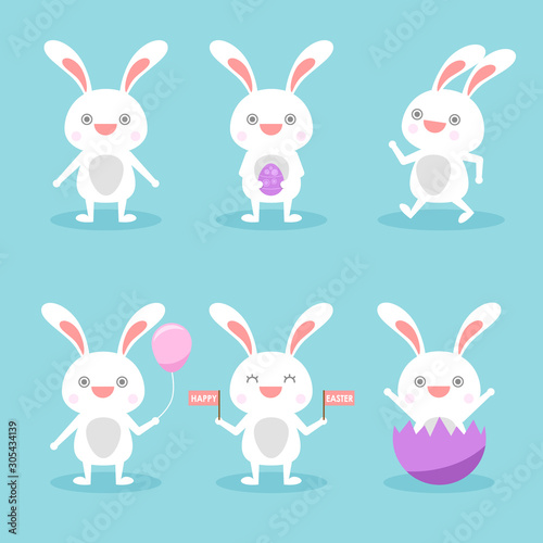 Fototapete Bunny Cute Characters Set Bunny Rabbits Cute Characters Set Easter Easter Bunny Characters Cute Rabbit With Easter Egg Cartoon Bunnies Vector Set Collection Of Easter Bunny And Egg Elements For D Thailerderden10