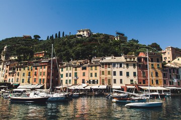 Fototapeta premium view of port in italy