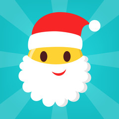 Vector illustration of funny christmas emoji. Festive face