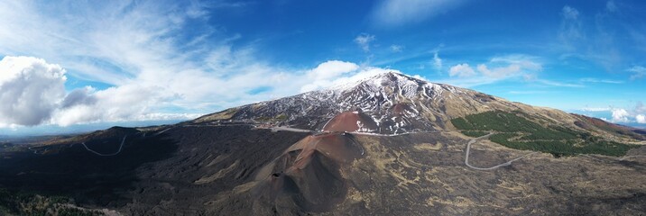 Vulcano Etna panorama dall'alto
