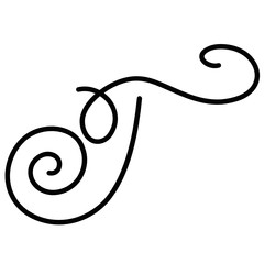 Black hand written monogram capital letter T on a white isolated background