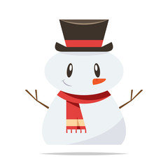 Cartoon snowman vector isolated illustration