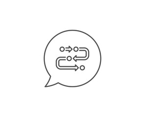 Methodology line icon. Chat bubble design. Development process sign. Strategy symbol. Outline concept. Thin line methodology icon. Vector