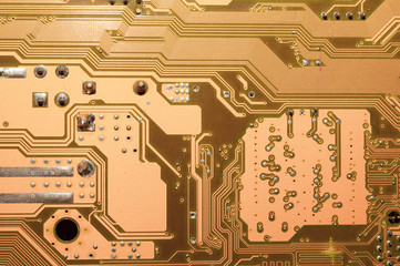 Electronic circuit board abstract background. computer motherboard close up. micro elements of...
