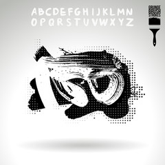 Brush stroke and texture. Grunge vector abstract hand - painted element. Underline and border design.