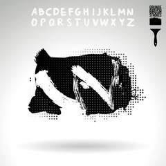 Brush stroke and texture. Grunge vector abstract hand - painted element. Underline and border design.