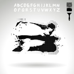 Black brush stroke and texture. Grunge vector abstract hand - painted element. Underline and border design.