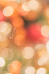 Christmas tree bokeh blur abstract background for merry x'mas party and new year celebration in red...