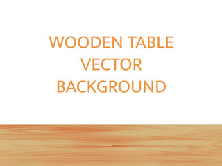 Brown wooden table background. Vector illustration for card or banner