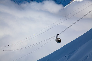 Obraz premium amazing snow covered peaks in the Swiss alps Jungfrau region from Schilthorn