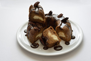 Pumpkin cupcake with baked creme fraiche.