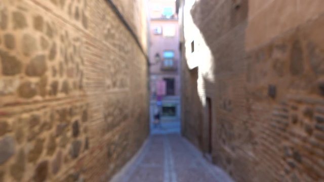Defocused and Blurred on street abstract background view of Madrid in spain