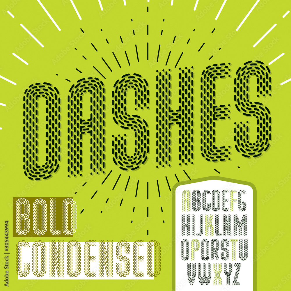 Fototapete vector condensed upper case modern alphabet letters set. rounded bold retro font, typescript can be 
