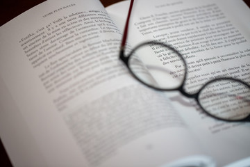 open book and glasses
