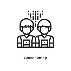 Companionship linear icon vector  illustration on white background