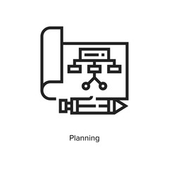 Planning linear icon vector  illustration on white background