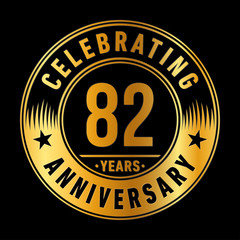 82 years anniversary celebration logo template. Eighty-two years vector and illustration.