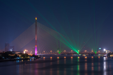 Fototapeta na wymiar beautiful light at Rama VIII Bridge