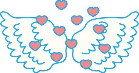 Cute POP Angel wings with Love Heart s